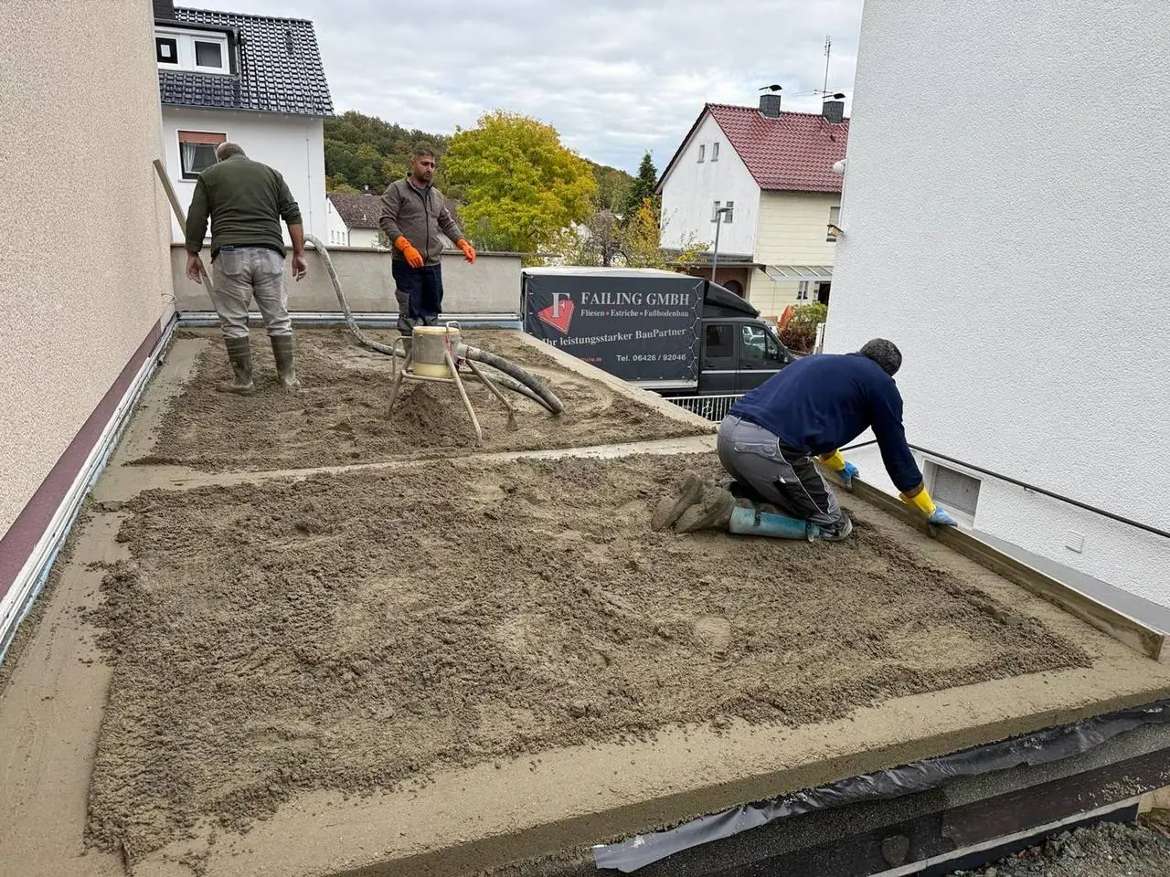 Estrich auf einer Dachterrasse